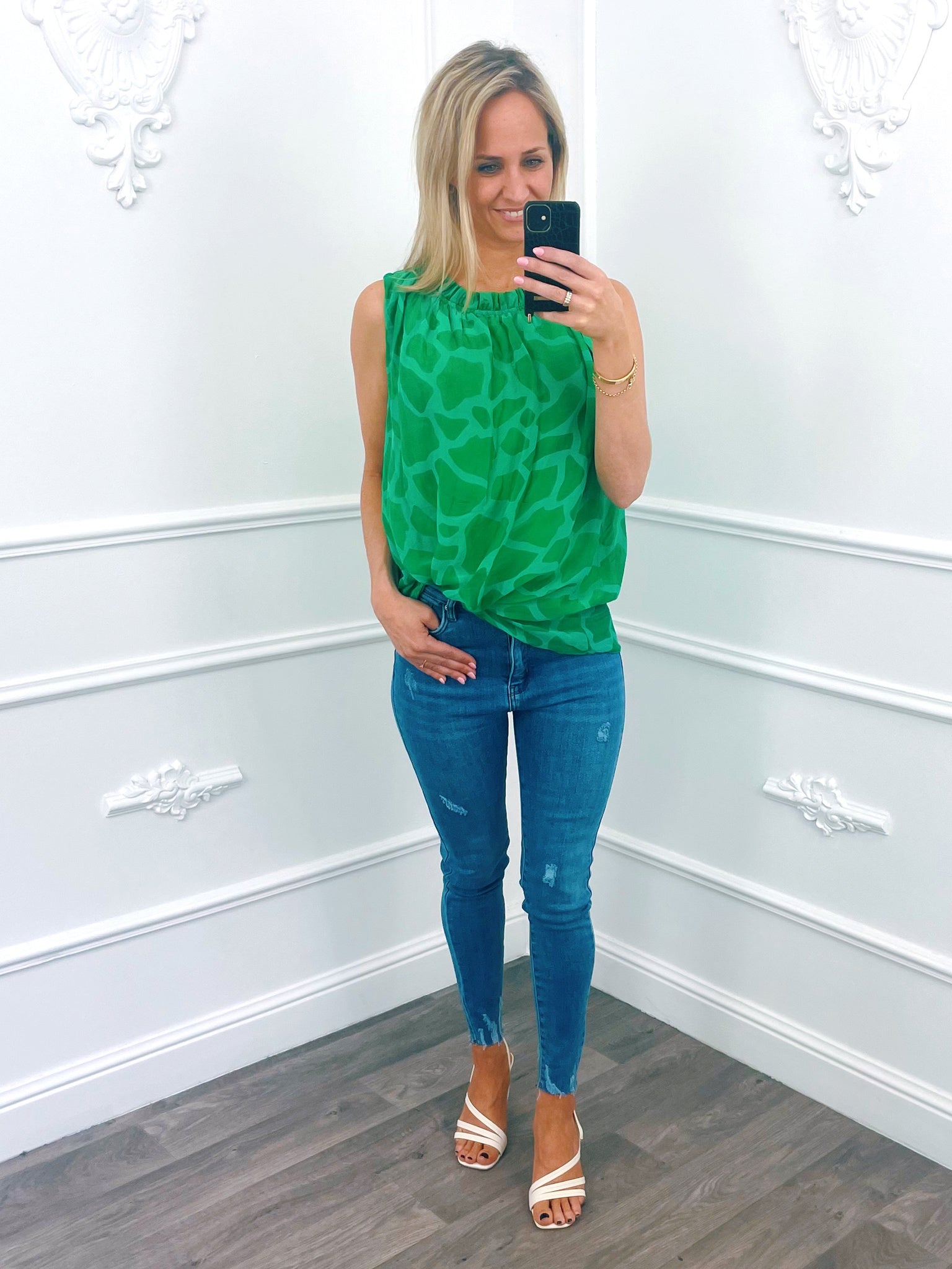 Caraco Blouse Girafe Vert