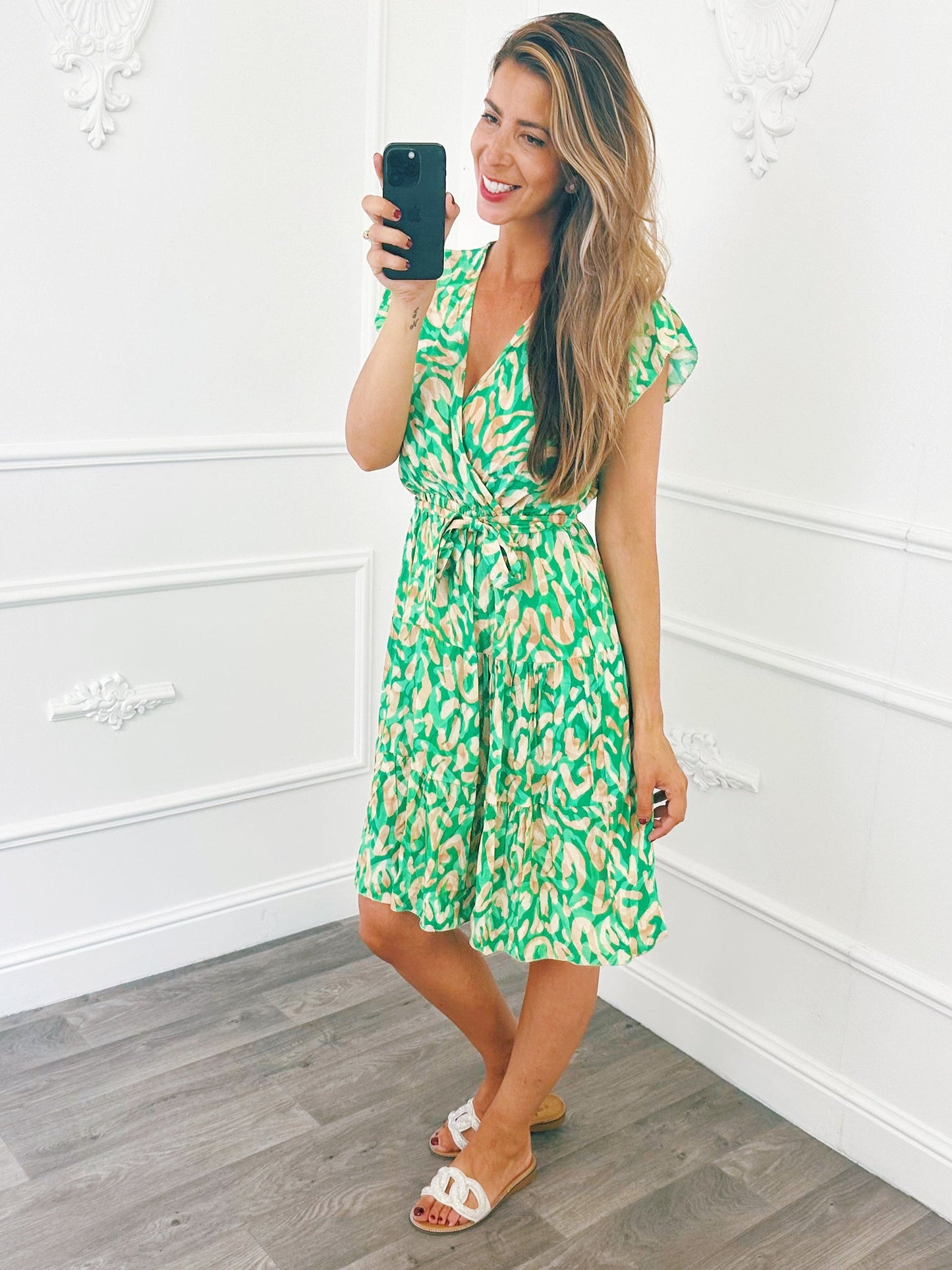 Jurk Layers Print Groen - BlushFashionstore