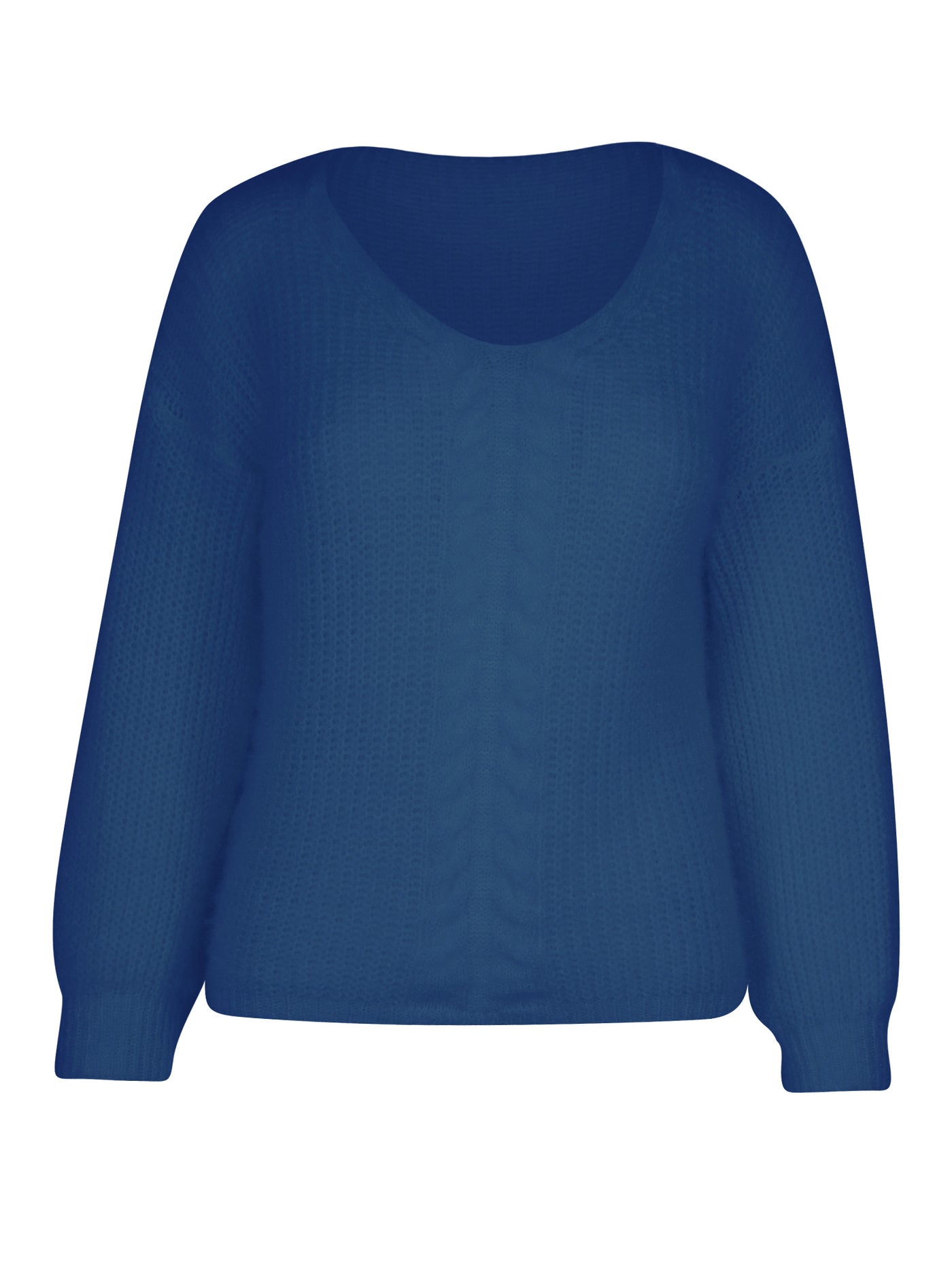 Kabel Knitted Trui Jeans Blauw