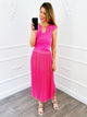 Lace V Top Fuchsia Sale - BlushFashionstore