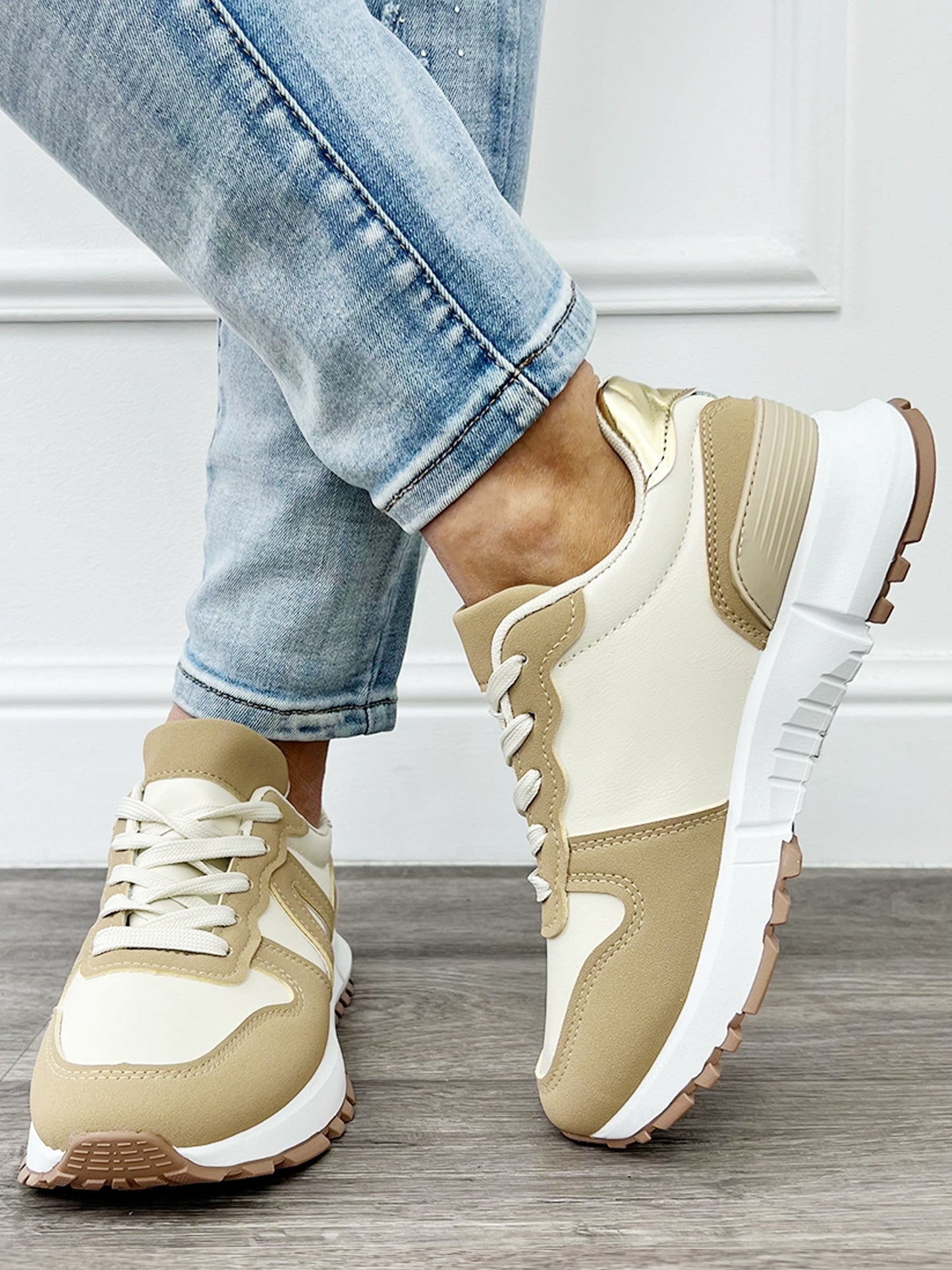 Lady Sneaker Khaki - BlushFashionstore