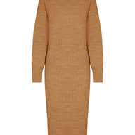 Lang Gebreide Dress Camel