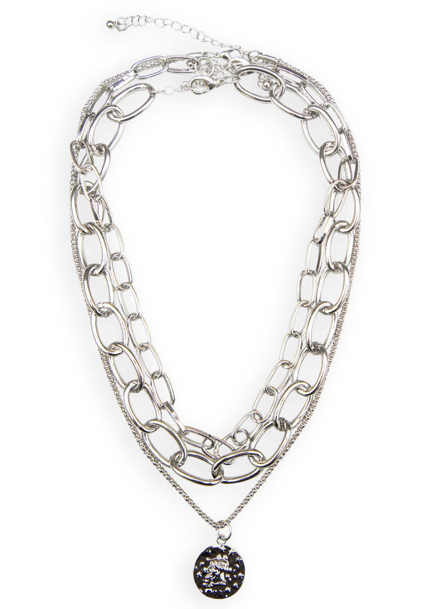 JEWEL || Layered Chain Coin Silver