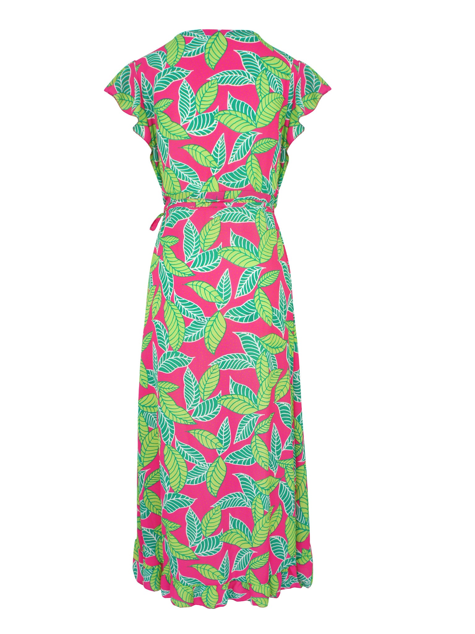Robe Portefeuille Feuille Fuchsia