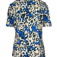 Leopard Travel Top Kobalt