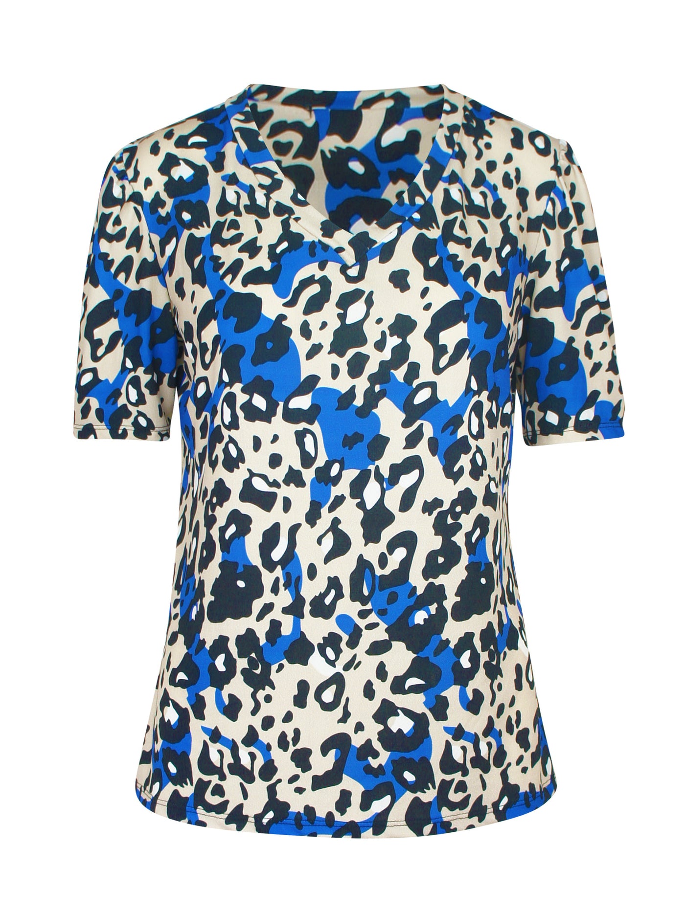 Leopard Travel Top Kobalt