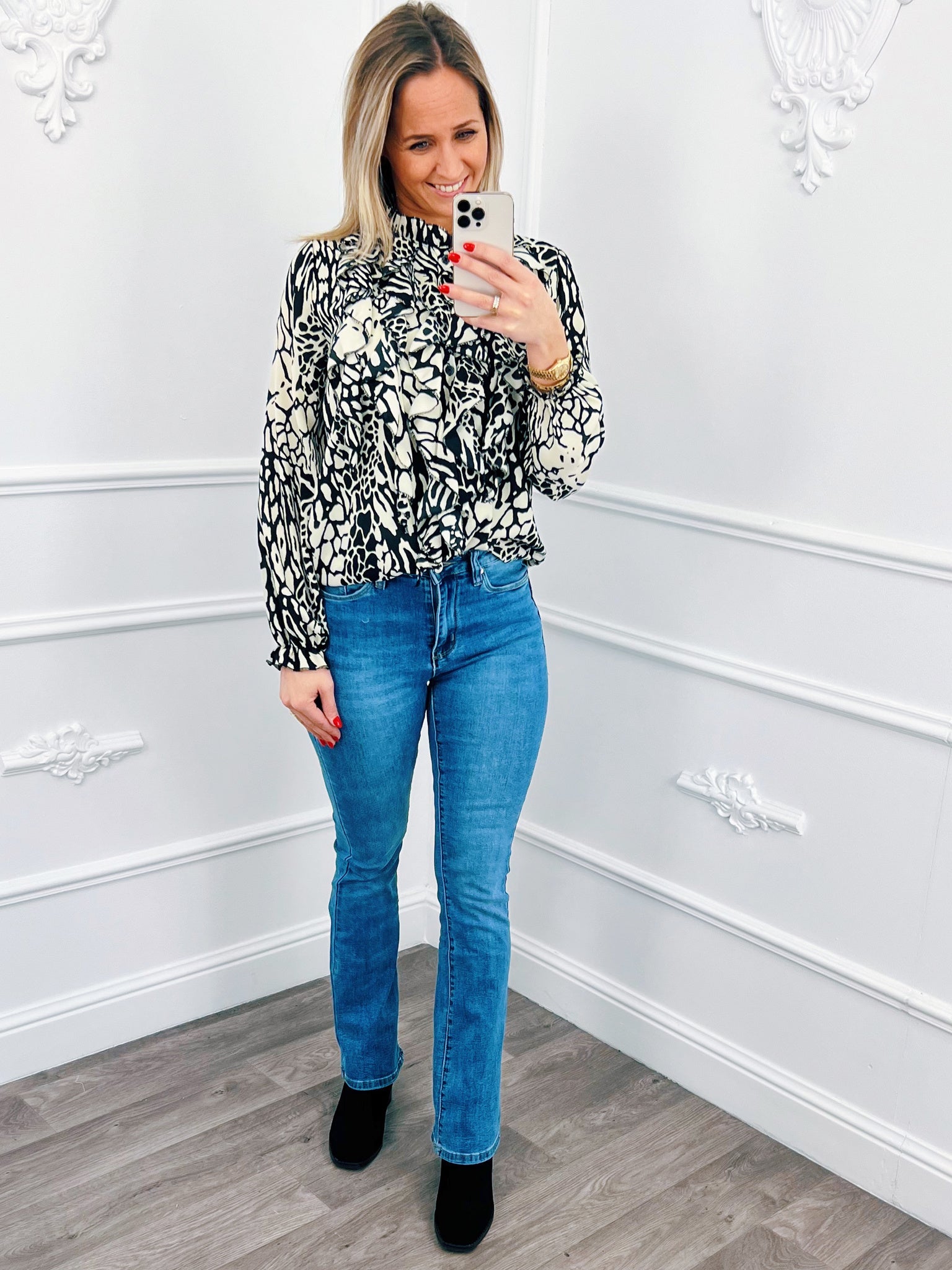 Leopard Blouse Rouchen