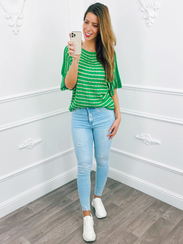 
                    
                      Lurex Strepen Top Groen - BlushFashionstore
                    
                  