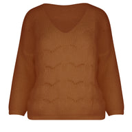 Open Knitted Trui Camel