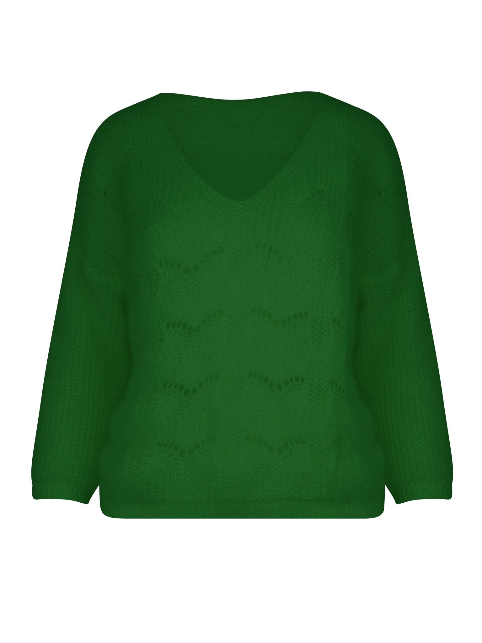 Open Knitted Trui Groen