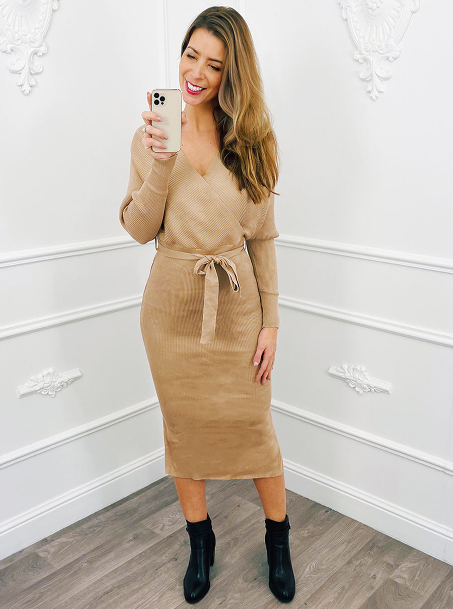 Robe Stretch Portefeuille Camel