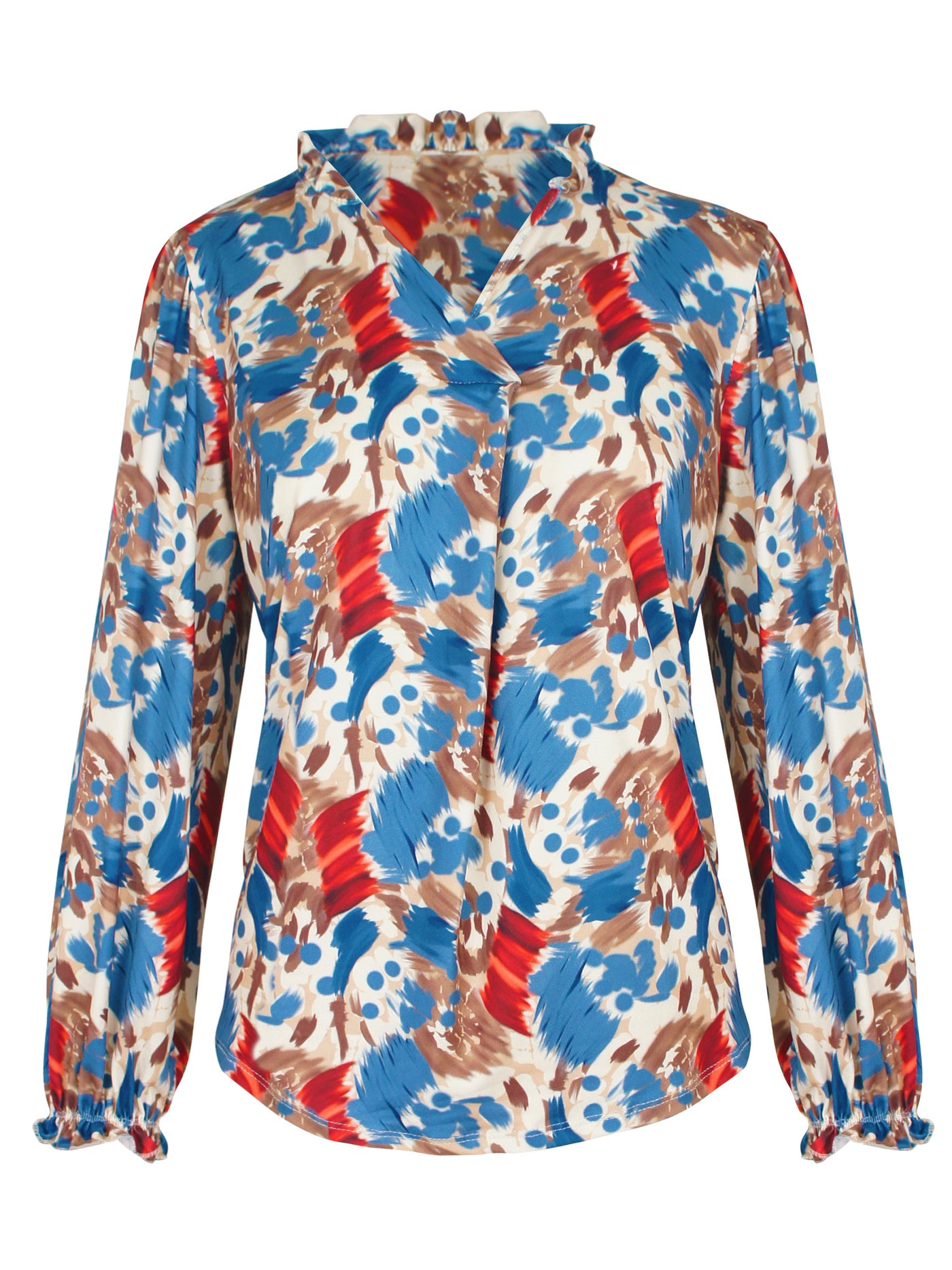 Paint Stretch Top Blauw