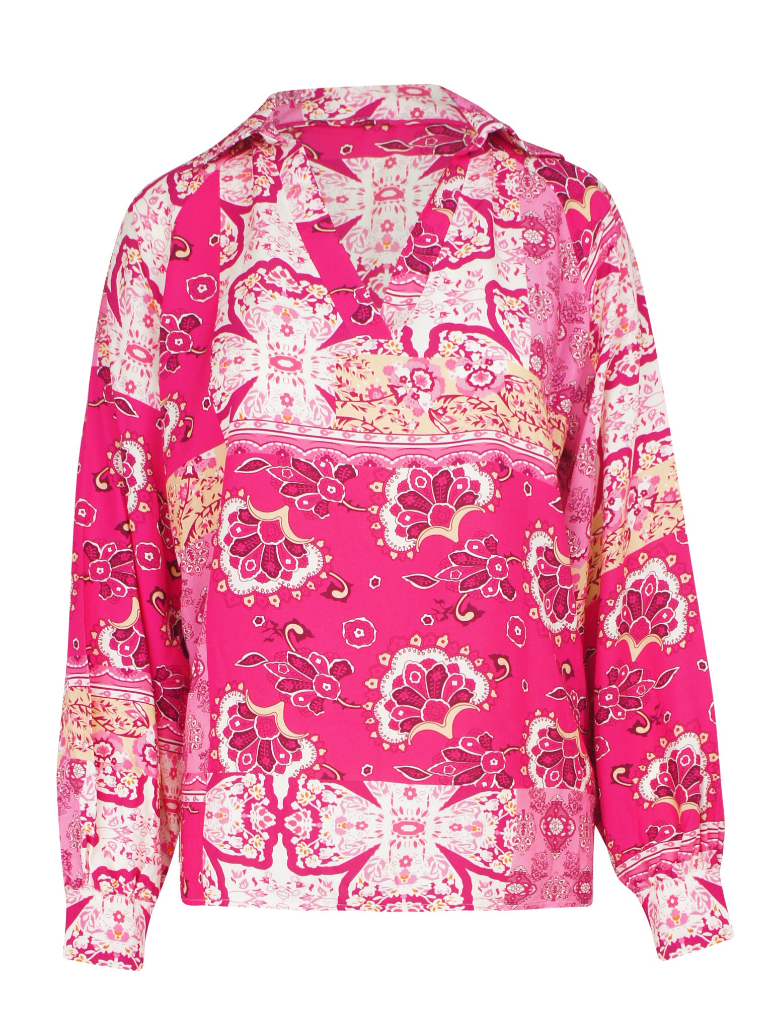 Paisley Blouse Top Fuchsia