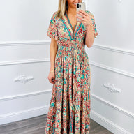 Paisley Maxi Dress Groen
