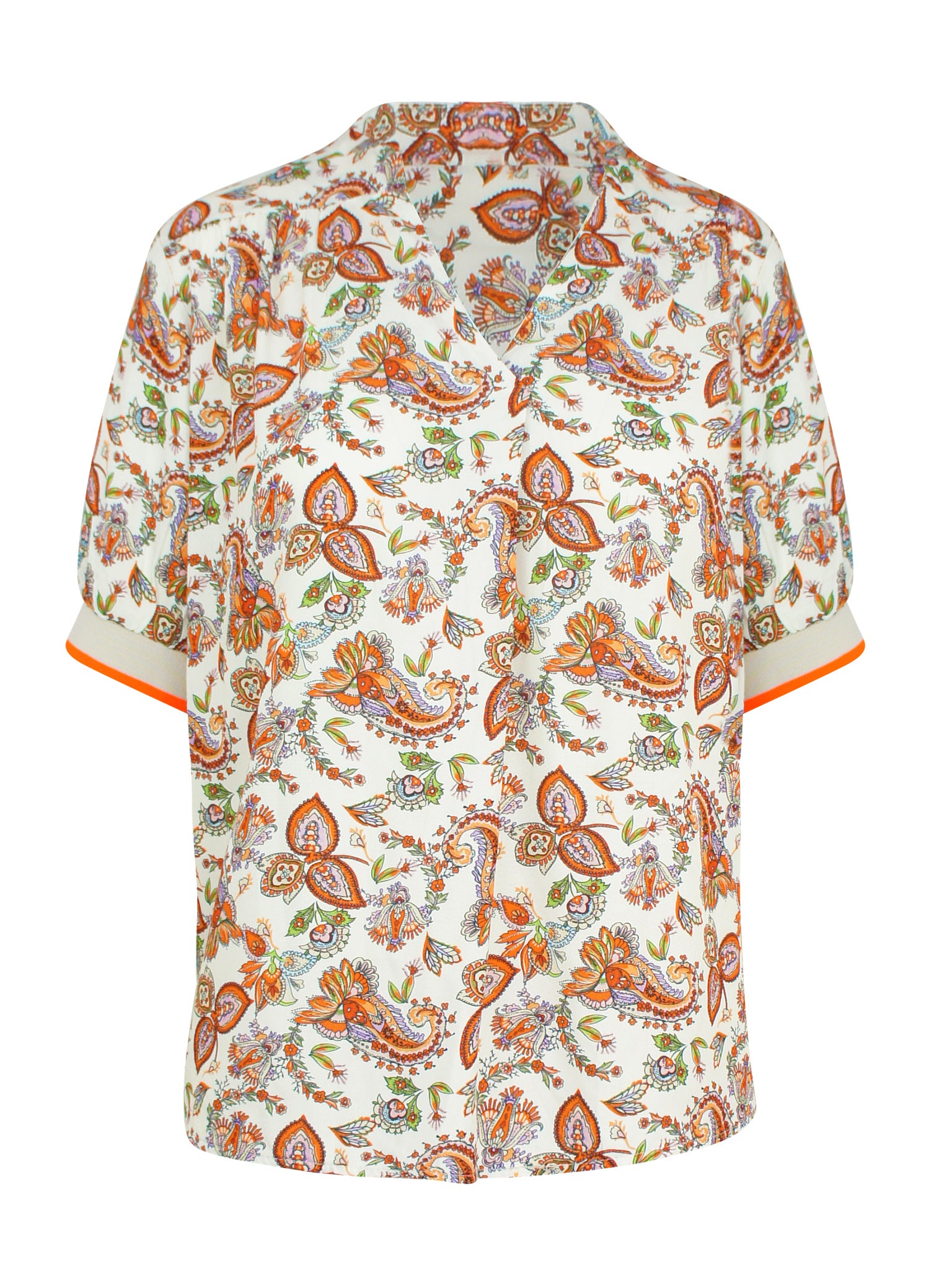 Haut Stretch Bordure Cachemire Orange