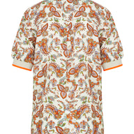 Haut Stretch Bordure Cachemire Orange