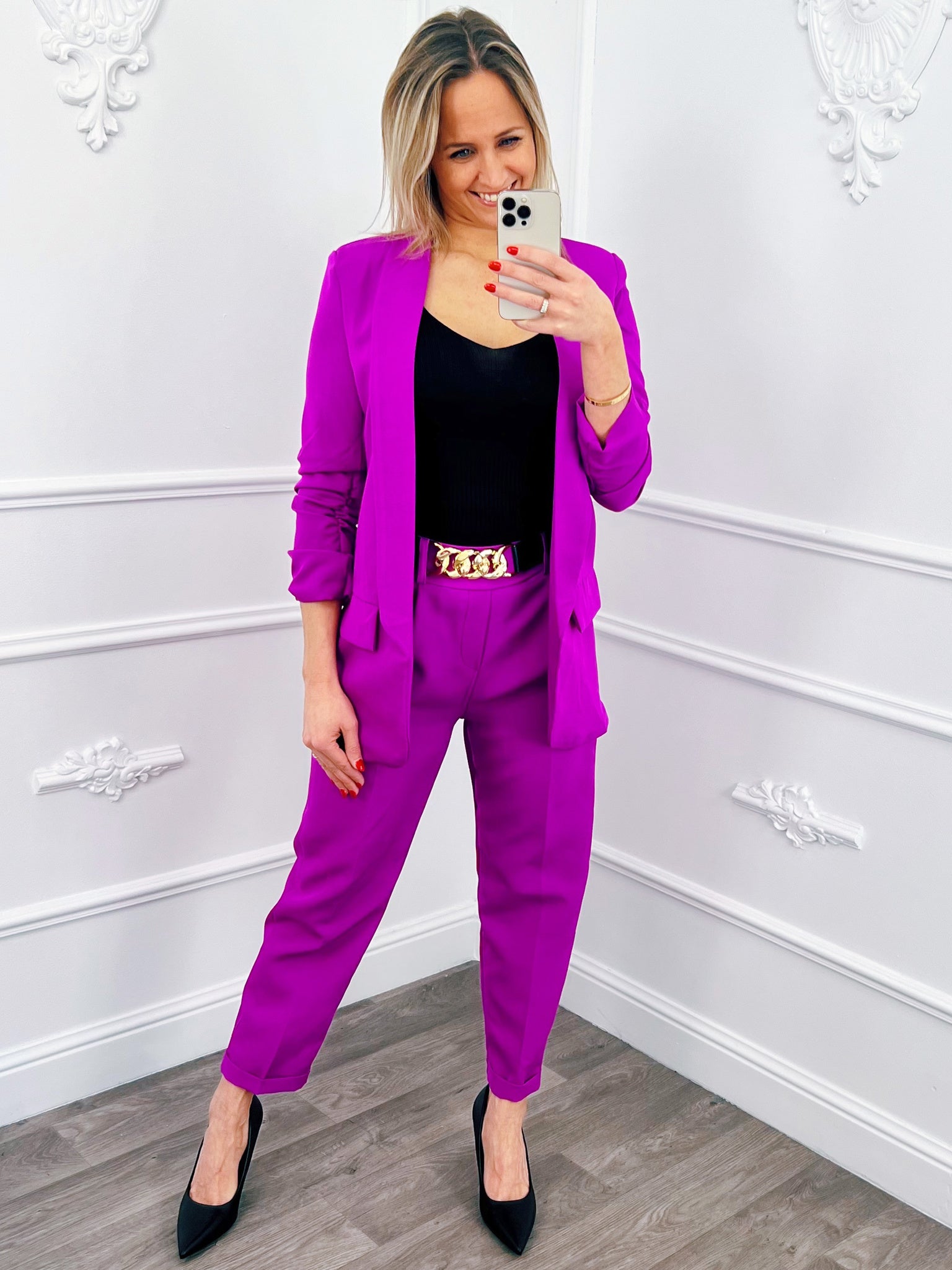Plooi Blazer Aubergine