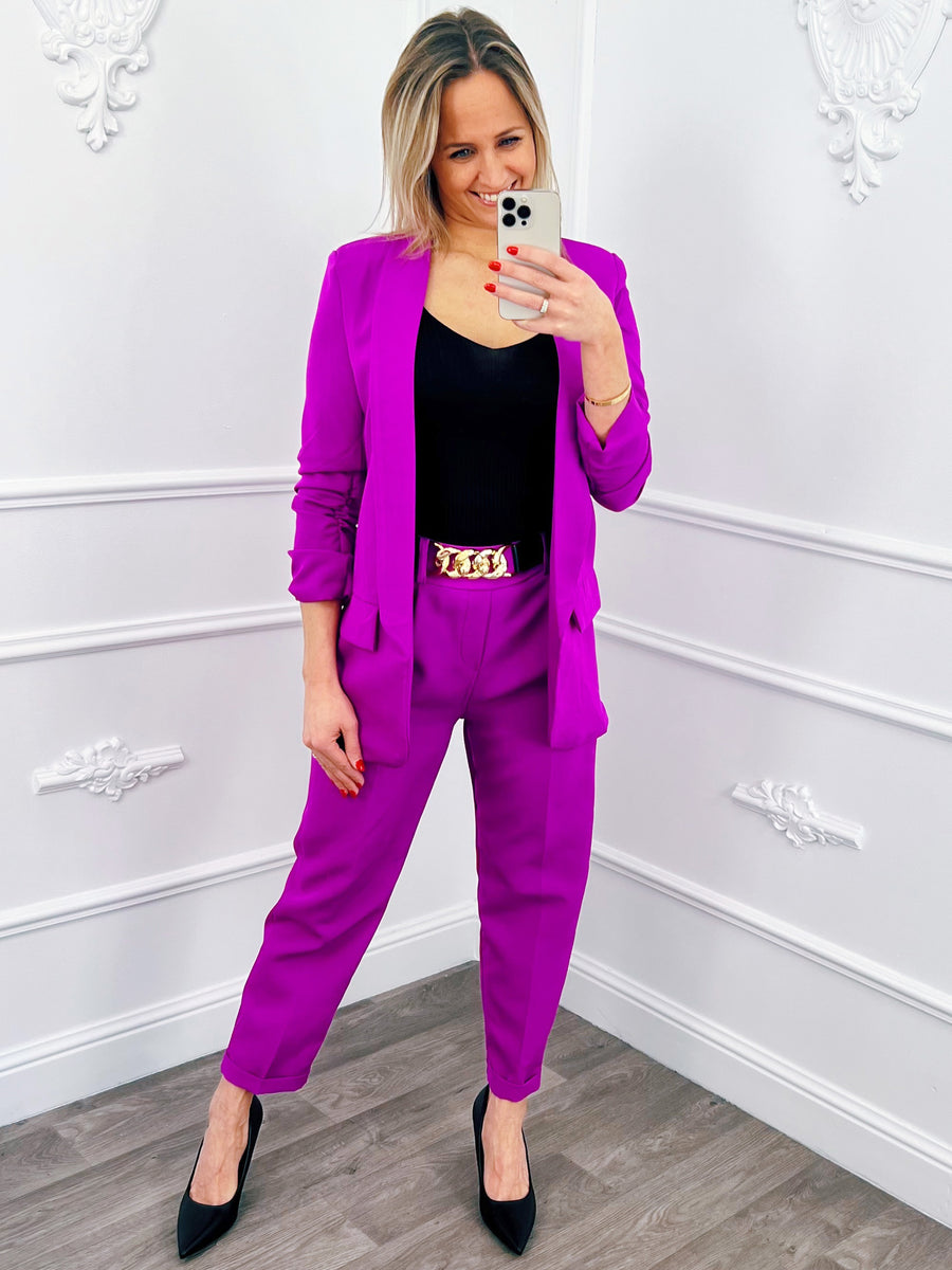Plooi Blazer Aubergine