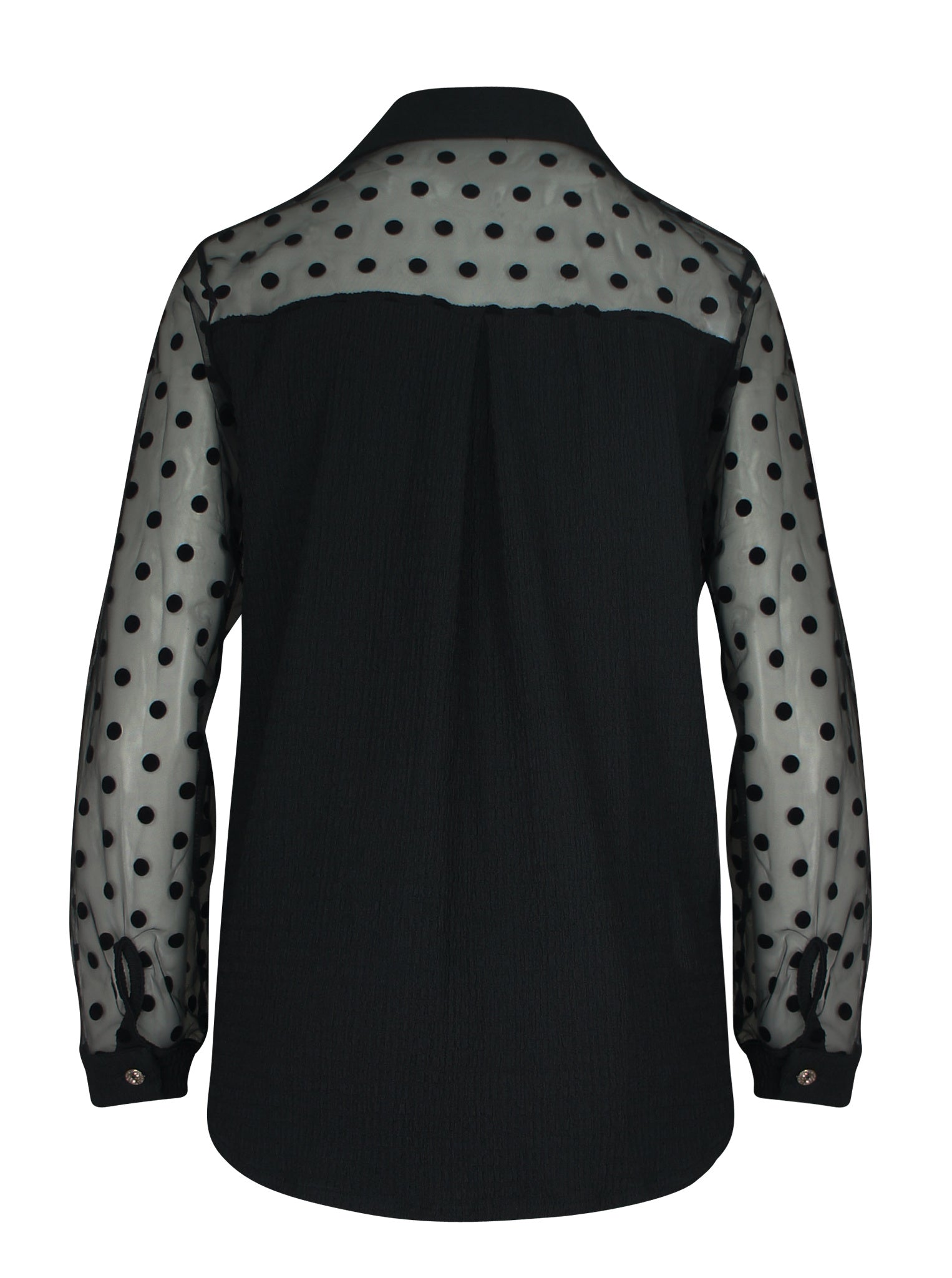 Point Smocked Blouse Zwart