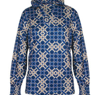 Print Block Stretch Blouse Blauw