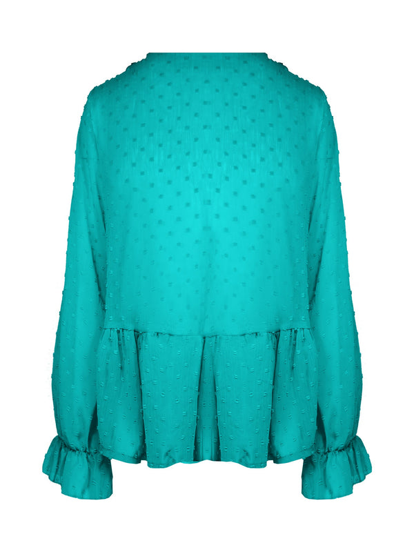
                    
                      Ruffel Dots Blouse Mint Groen Sale - BlushFashionstore
                    
                  