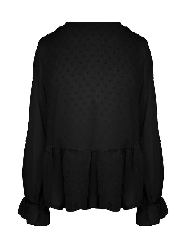
                    
                      Ruffel Dots Blouse Zwart - BlushFashionstore
                    
                  