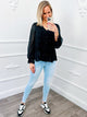 Ruffel Dots Blouse Zwart - BlushFashionstore