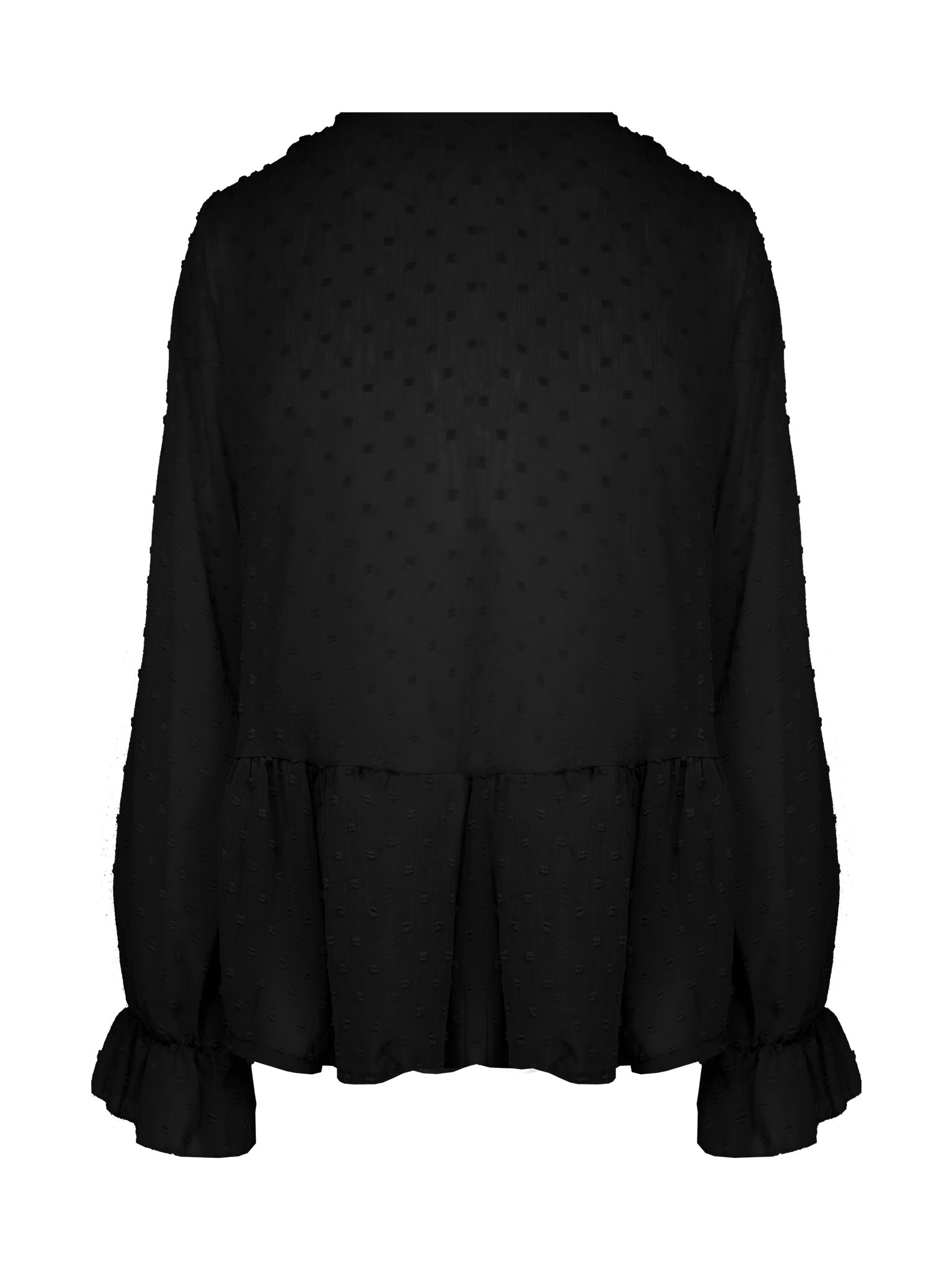 Blouse Volants Pois Noir