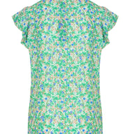 Ruffel Flower Col Top Groen