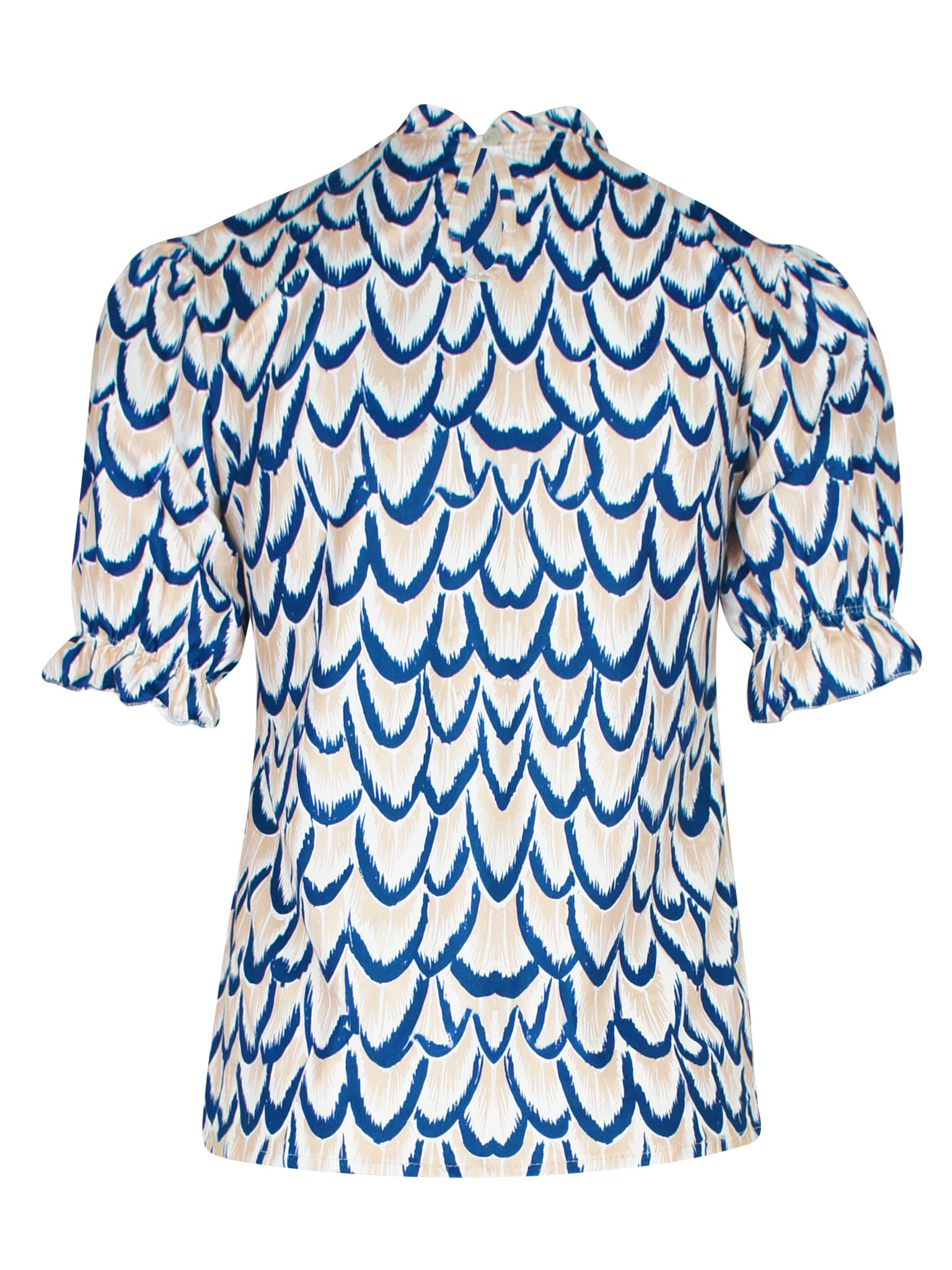 Ruffel Pofmouw Top Leaf Blauw