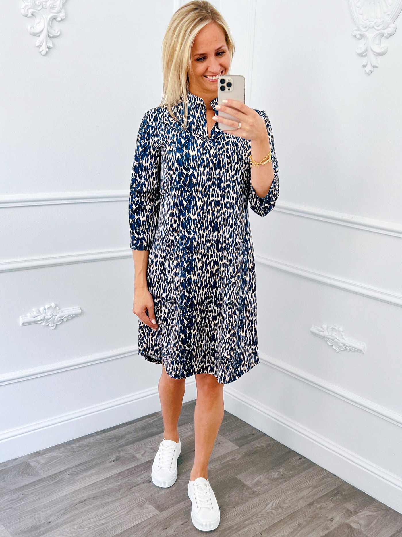Scratch Travel Dress Marine Blauw