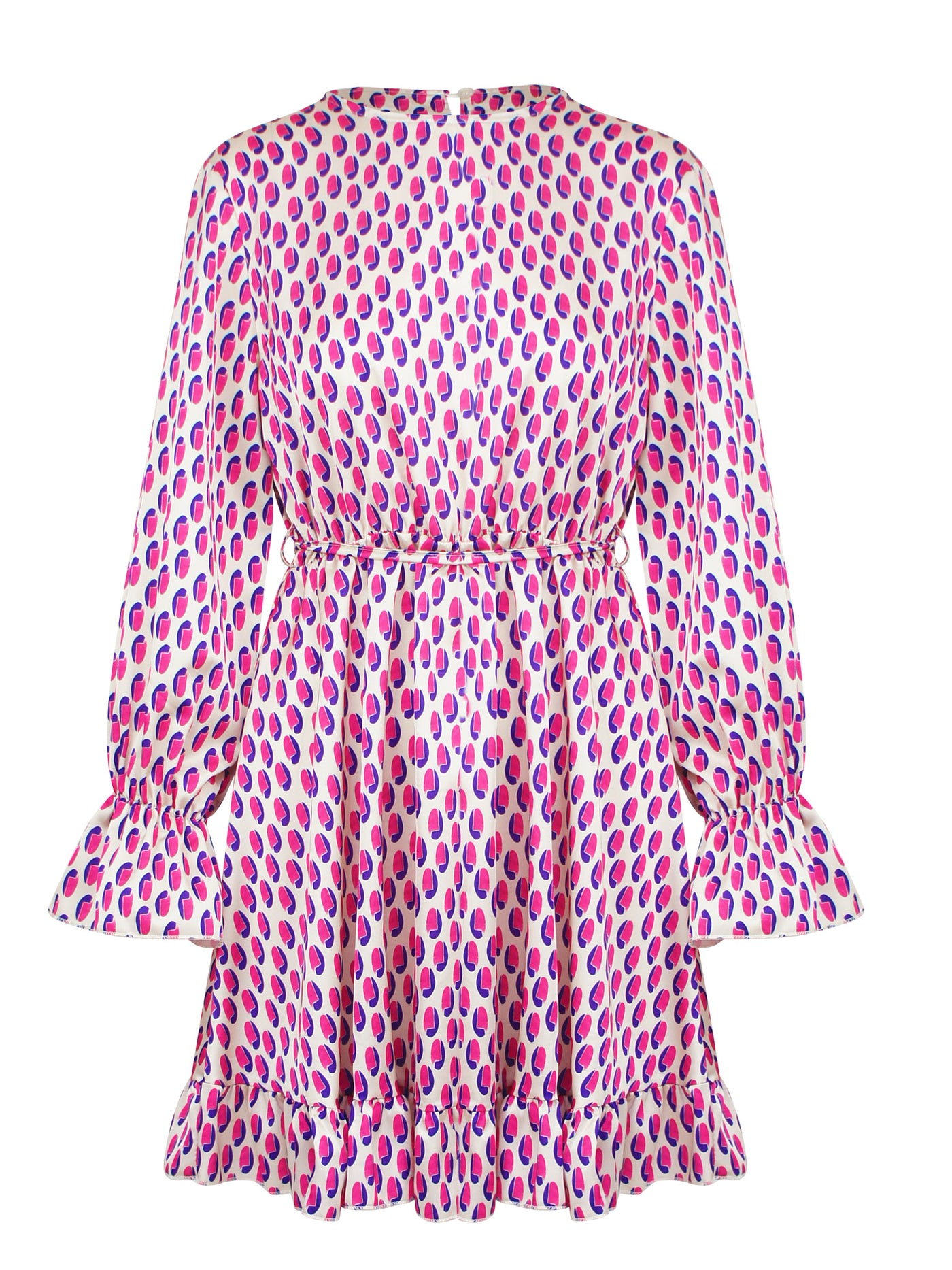 Robe Pois Soie Fuchsia