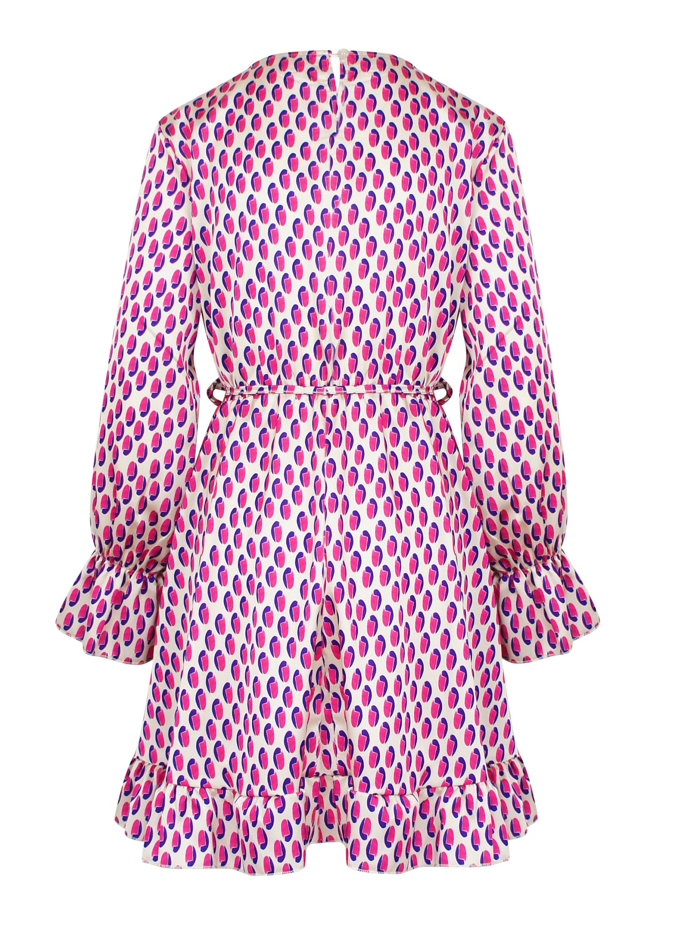 Robe Pois Soie Fuchsia