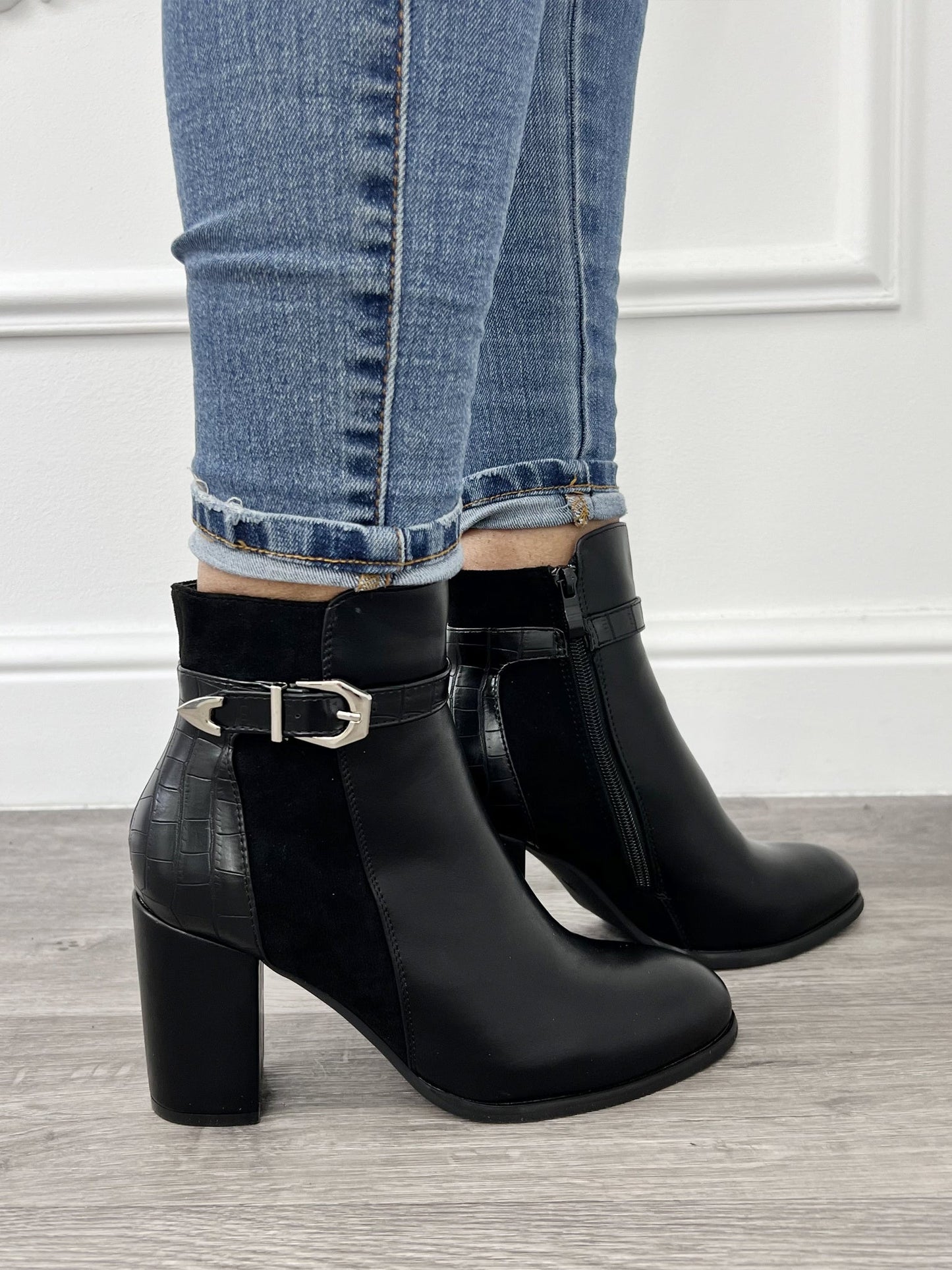 Snake Enkellaars Zwart - BlushFashionstore