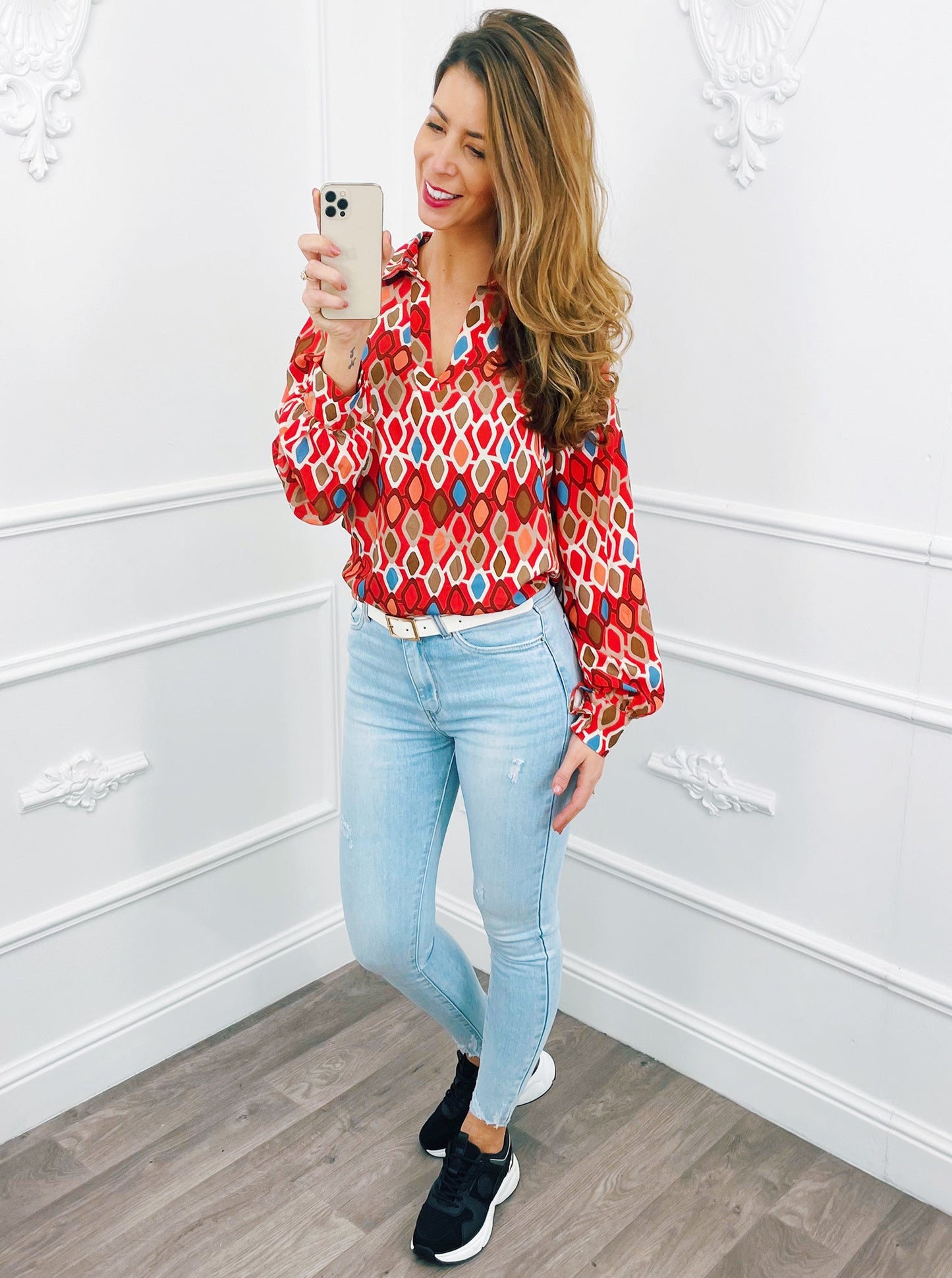 Square Blouse Rood - BlushFashionstore