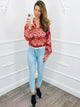 Square Blouse Rood - BlushFashionstore
