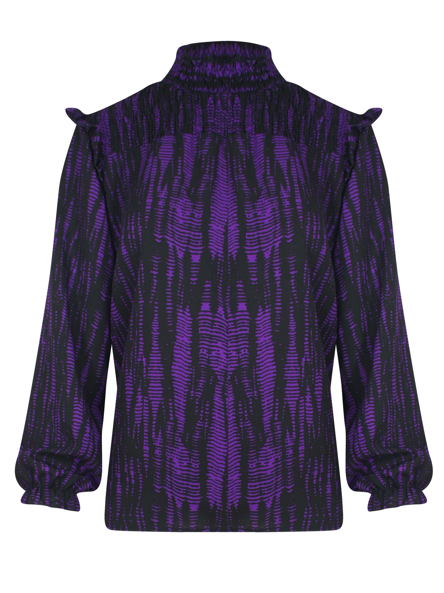Stippen Ruffel Blouse Paars