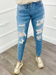 Strass Jeans Kant Blauw - BlushFashionstore