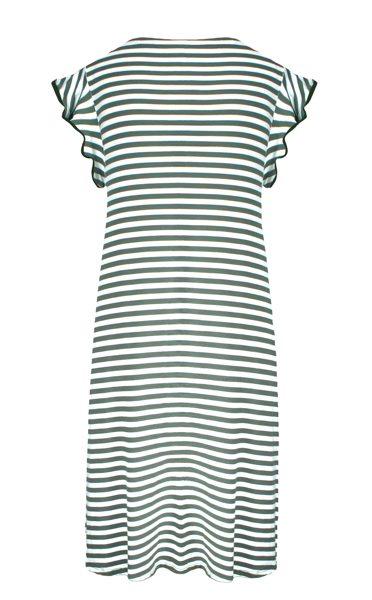 Stripe Ruffle Dress Green