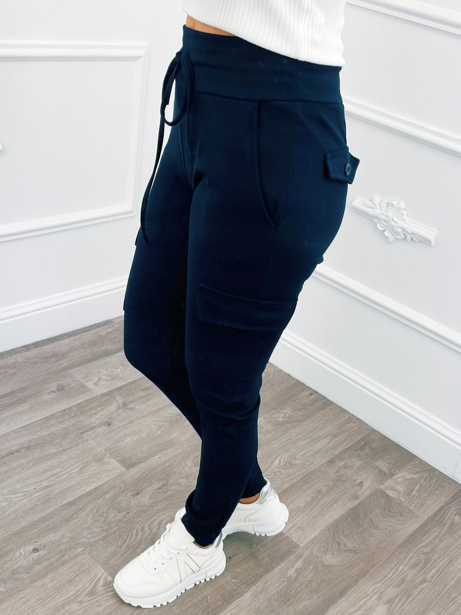Stretch Broek Cargo Marine Blauw