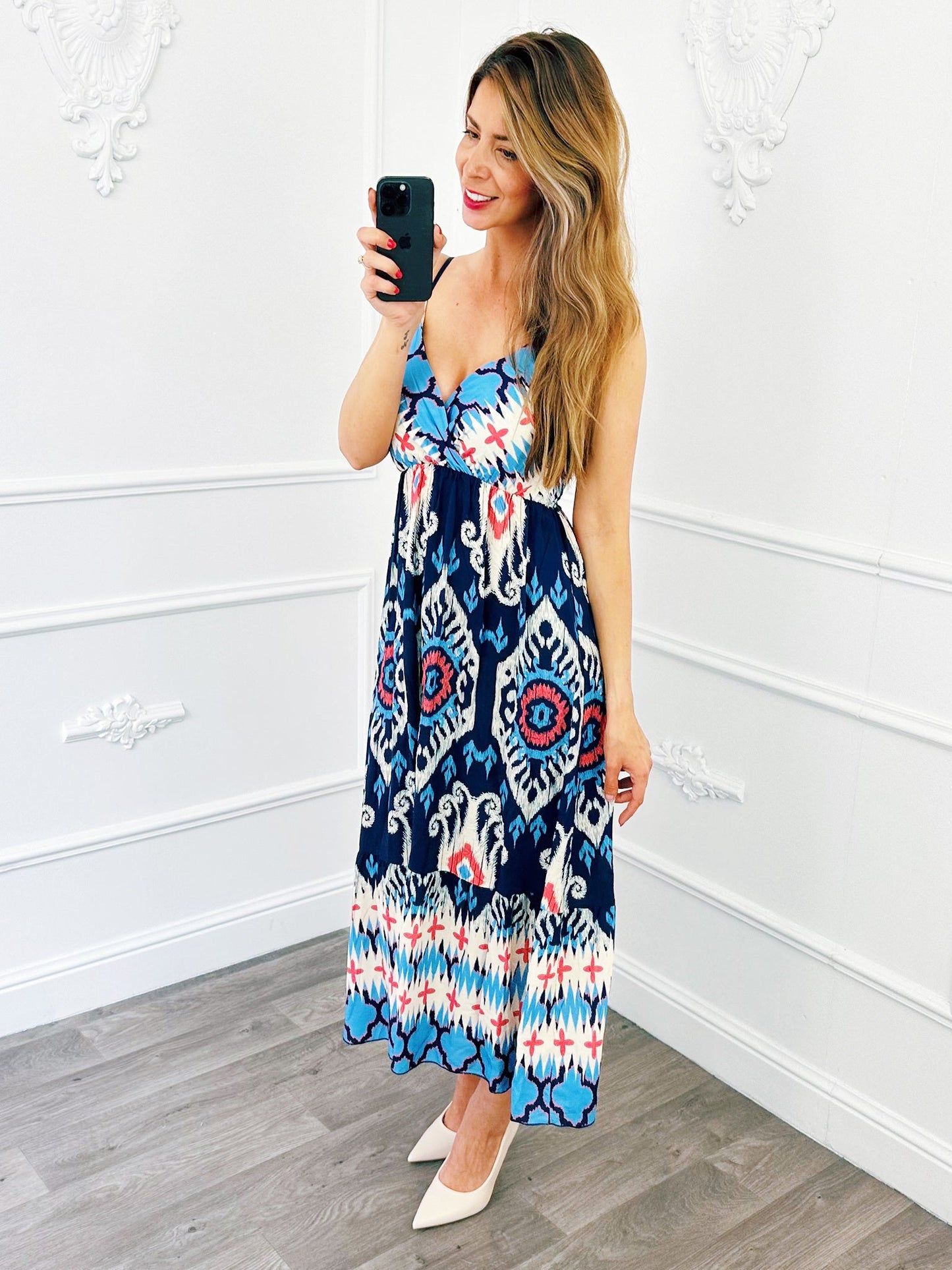 Summer Spaghetti Jurk Blauw - BlushFashionstore