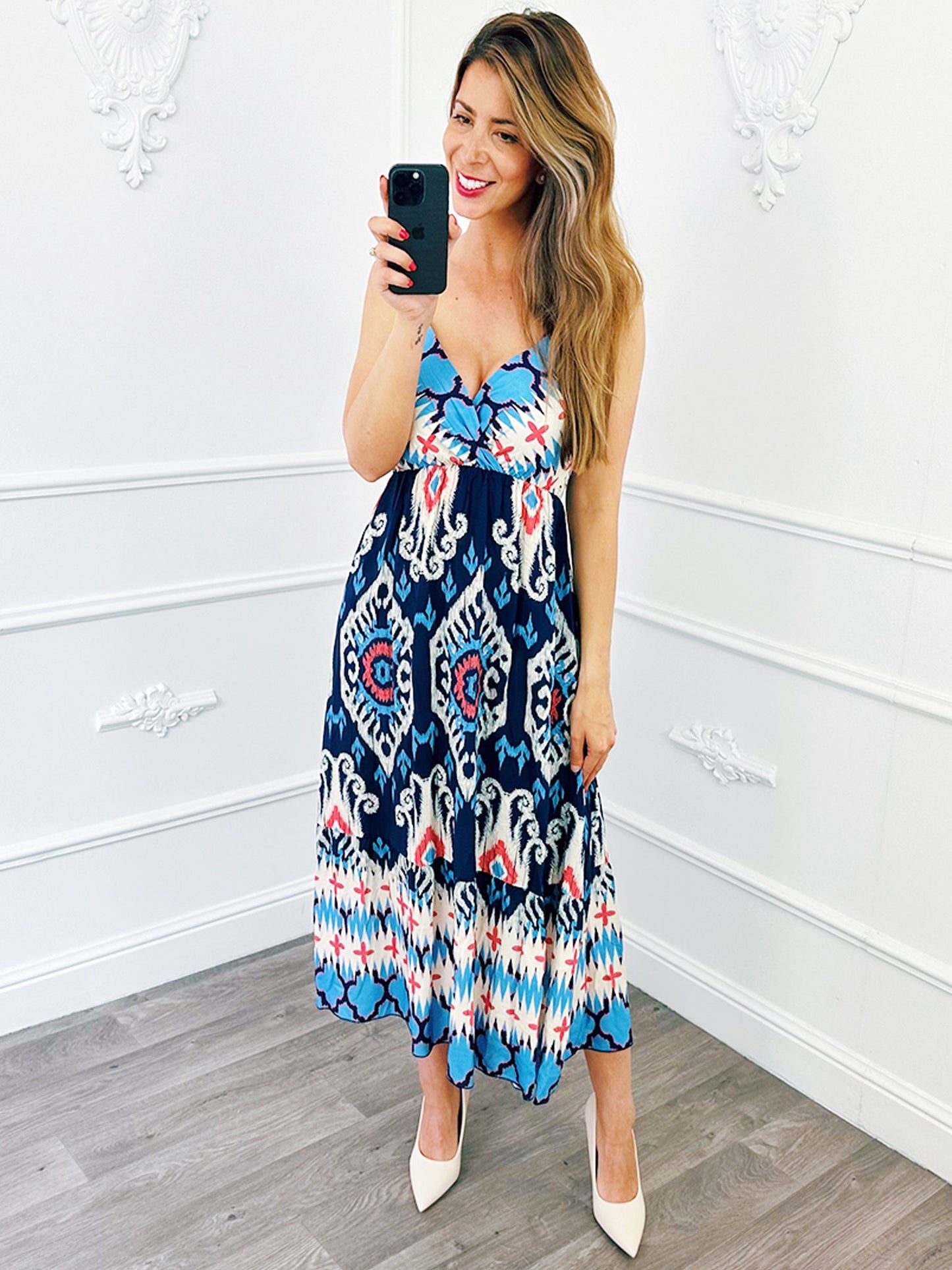Summer Spaghetti Jurk Blauw - BlushFashionstore
