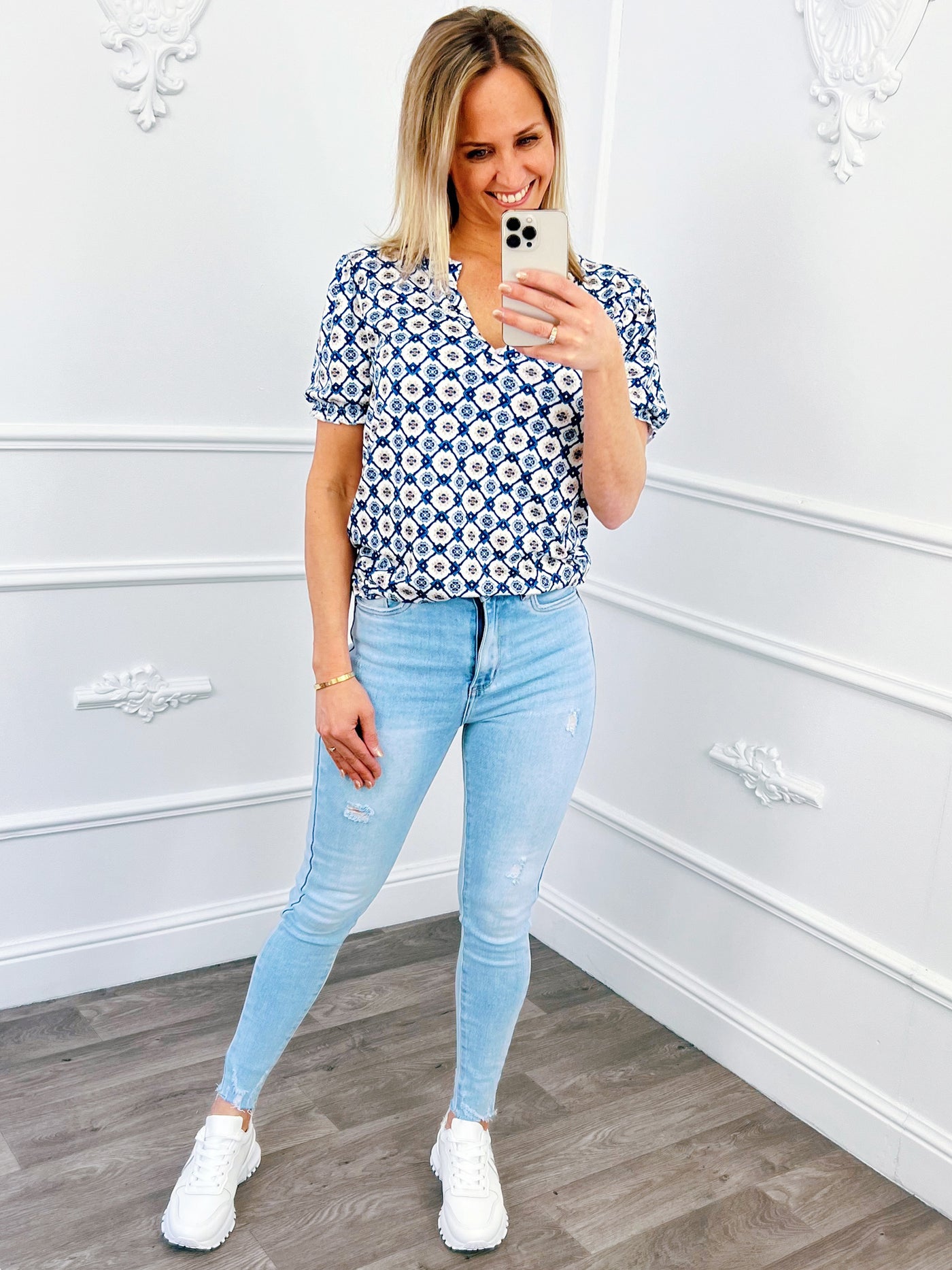Travel Cute Top Blauw