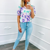 Travel Floral Top Lila