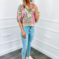 Vlindermouw Dots Blouse Groen