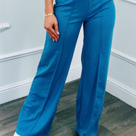 Wijde Flared Broek Jeans Blauw