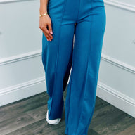 Wijde Flared Broek Jeans Blauw