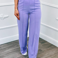 Wide Flared Trousers Lilac