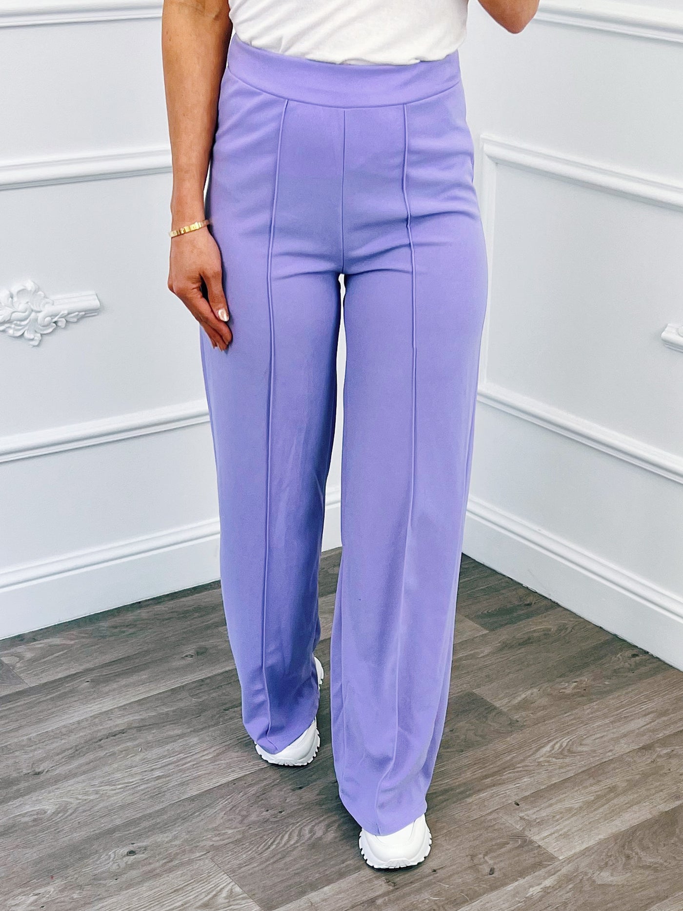 Wide Flared Trousers Lilac